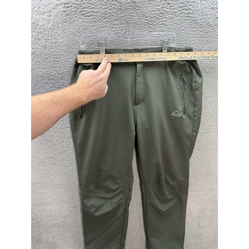 Outdoor Sports Pants Mens 36 Green Fleece Lined Performance Articulated‎ Knee